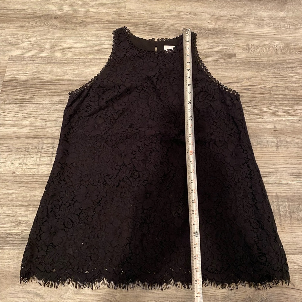 Cabi Slip Dress Black Size Medium Crochet Cocktail Sleeveless - Picture 5 of 7